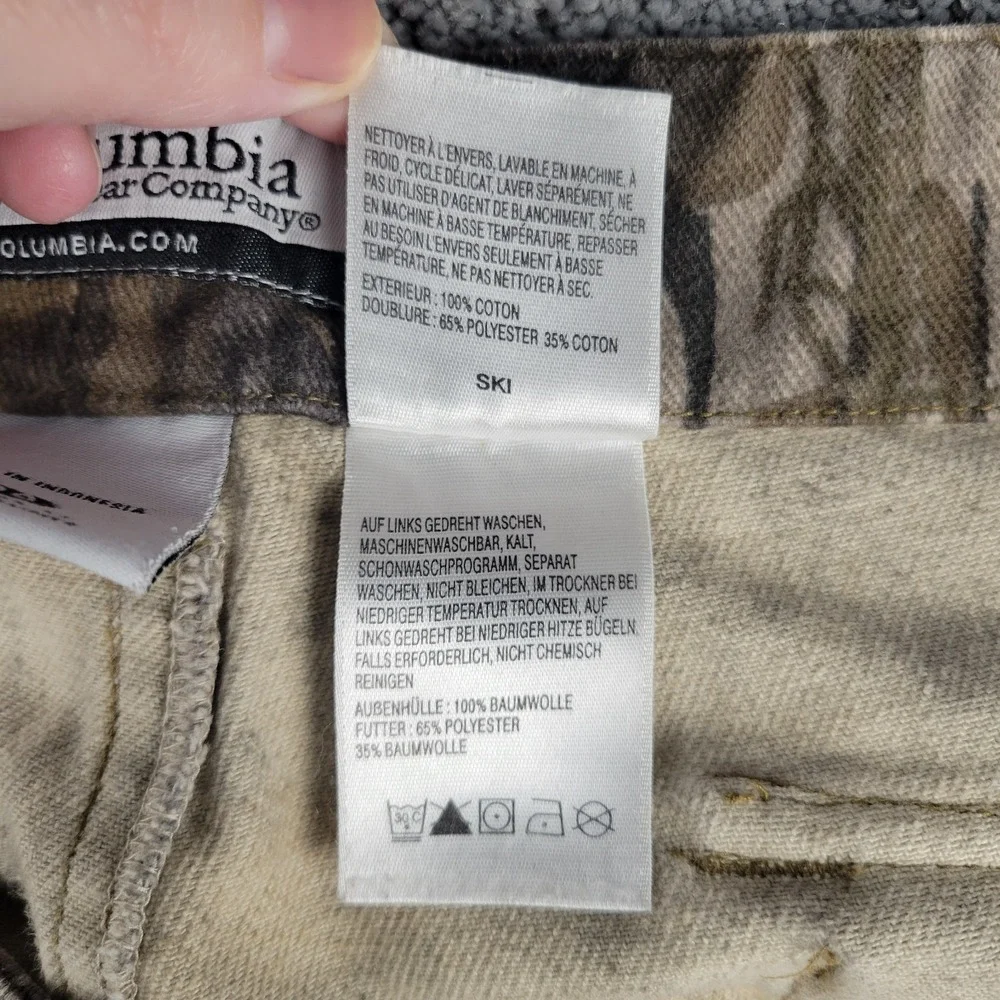 Columbia Cargo Pants Mens 40 Camo Double Knee Mossy Oak Breakup Hunting Outdoors